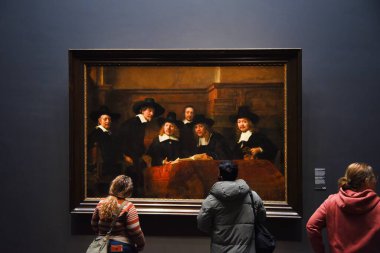 Amsterdam, Hollanda. 20 Ocak 2024. Amsterdam 'daki Rijksmuseum' daki ünlü tablolar. Yüksek kalite fotoğraf