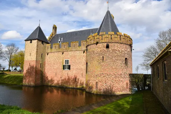 Medemblik Nederländerna Mars 2024 Det Medeltida Slottet Radboud Medemblik Högkvalitativt Stockbild