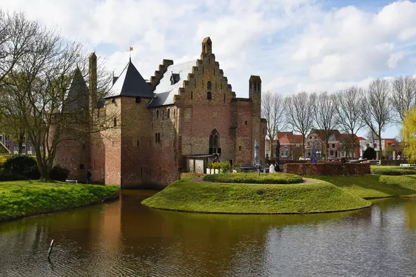 Medemblik Nederländerna Mars 2024 Det Medeltida Radboud Slottet Medemblik Högkvalitativt Stockbild