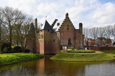 medemblik, Hollanda. 29 Mart 2024. Medemblik 'teki ortaçağ kalesi Radboud. Yüksek kalite fotoğraf