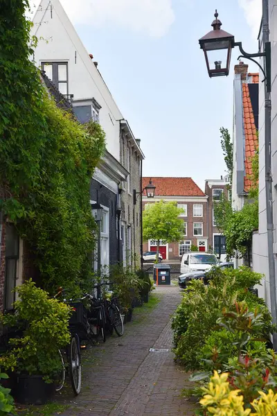 stock image Haarlem, Netherlands. June 1, 2024. The old narrow streets of Haarlem. High quality photo