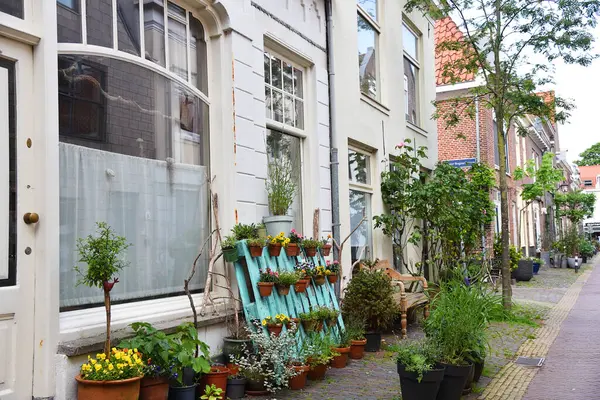 stock image Haarlem, Netherlands. June 1, 2024. The old narrow streets of Haarlem. High quality photo