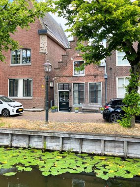 Edam, the Netherlands. July 16, 2024. The old facades and gables of the village of Edam. High quality photo clipart