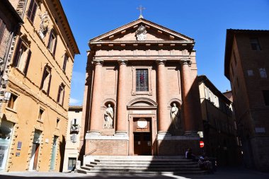 Siena, İtalya. 16 Eylül 2024. İtalya, Toskana 'daki Siena Katedrali manzarası. Yüksek kalite fotoğraf