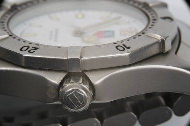 Close up of a swiss made watch of Tag Heuer. High quality photo clipart