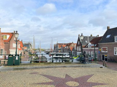 Monnickendam, Hollanda. 28 Ocak 2025, Monnickendam, Kuzey Hollanda 'da küçük bir köy. Yüksek kalite fotoğraf