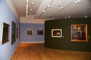 Alkmaar, Hollanda. 4 Şubat 2025. Alkmaar 'daki Stedelijk Müzesi' ndeki sanat salonlarından biri. Yüksek kalite fotoğraf