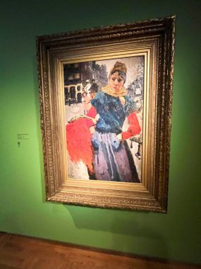 Amsterdam, Hollanda 'da. 20 Şubat 2025 ünlü ressam Breitner 'in renkli yağlı boya tablosu. Yüksek kalite fotoğraf