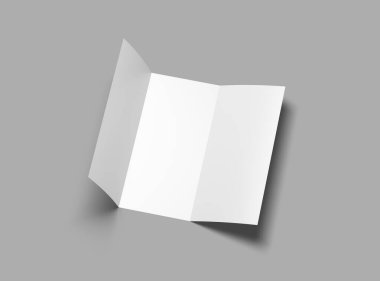 Tasarımınızı sunmak için boş A4 Üçlü Kitapçık şablonu. 3d oluşturma