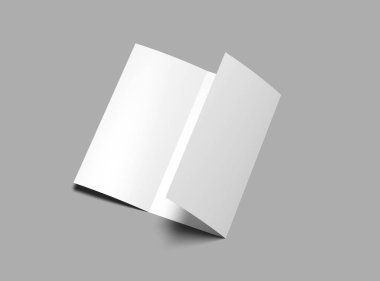 Tasarımınızı sunmak için boş A4 Üçlü Kitapçık şablonu. 3d oluşturma