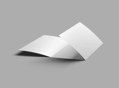 Tasarımınızı sunmak için boş A4 Üçlü Kitapçık şablonu. 3d oluşturma