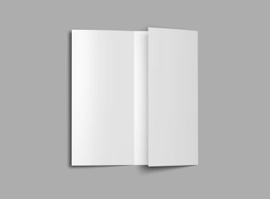 Tasarımınızı sunmak için boş A4 Üçlü Kitapçık şablonu. 3d oluşturma