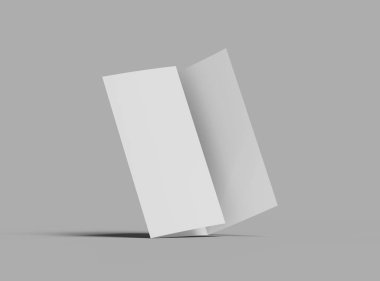 Tasarımınızı sunmak için boş A4 Üçlü Kitapçık şablonu. 3d oluşturma