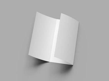 Tasarımınızı sunmak için boş A4 Üçlü Kitapçık şablonu. 3d oluşturma