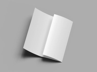 Tasarımınızı sunmak için boş A4 Üçlü Kitapçık şablonu. 3d oluşturma