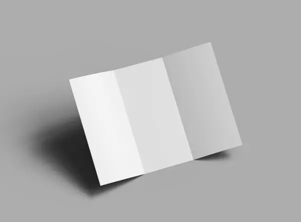 Blank A4 Trifold booklet template for presenting your design. 3d rendering