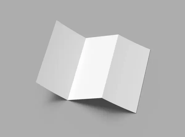ブランクA4 Trifoldブックレットテンプレートあなたのデザインを提示するためのテンプレート 3Dレンダリング — ストック写真
