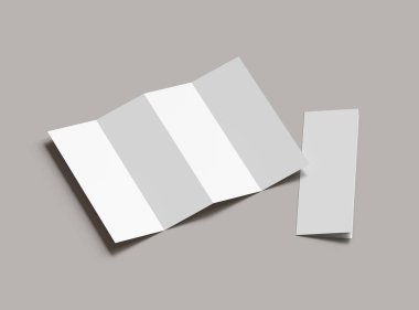 Boş akordeon 4 panel katlanır A4 broşür tasarımı sunar