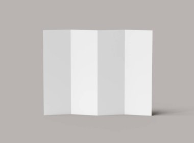 Boş akordeon 4 panel katlanır A4 broşür hazırlar