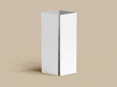 Boş dört rulo katlı harf boyutu broşürü 3d tasarımı sunar