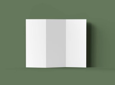 Tasarımınızı sunmak için boş Z katlı harf broşürünün 3D görüntüleyicisi