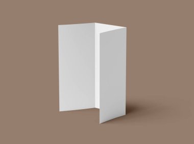 Boş Üç Katlı Harf Boyutu Broşürü 3D hazırlayıp de 'nizi tanıtın