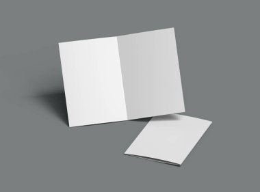 Boş A4 Yarım Sayfa Katlama broşürü Dizini sunmak için 3d çizelgesi