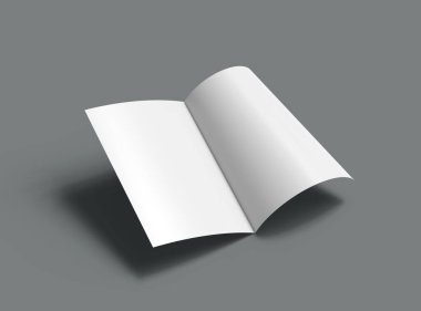Boş A4 Yarım Sayfa Katlama broşürü Dizini sunmak için 3d çizelgesi