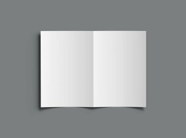 Boş A4 Yarım Sayfa Katlama broşürü Dizini sunmak için 3d çizelgesi