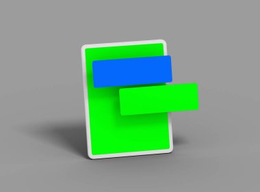 Açılır ekranlı beyaz markasız bir tabletin kişiselleştirilebilir maketi