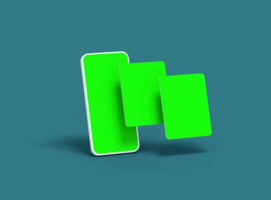 Ayrı açılır pencereleri olan markasız beyaz akıllı telefon şablonu. Evet.