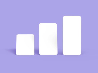 ui ux uygulama sunumu için boş cep telefonu ekranları.