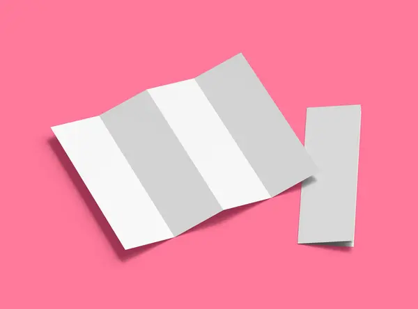 Blank accordion 4 panel fold US letter size leaflet render to present your design.