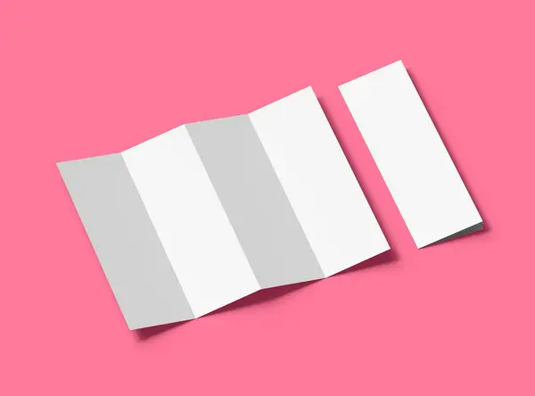 Blank accordion 4 panel fold US letter size leaflet render to present your design.