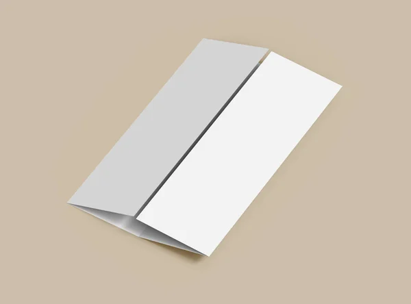 Blank four roll-fold letter size brochure 3d render to present your design