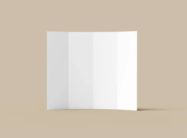 Blank four roll-fold letter size brochure 3d render to present your design