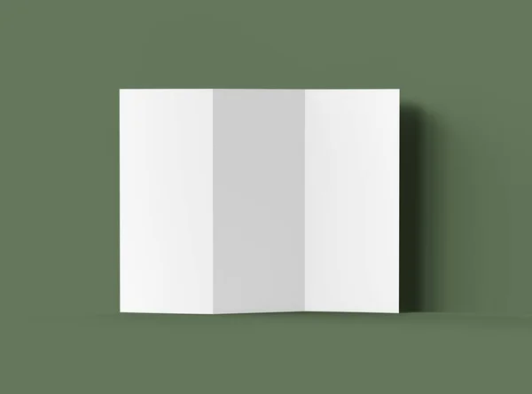 3d render of blank Z-fold letter brochure to present your design