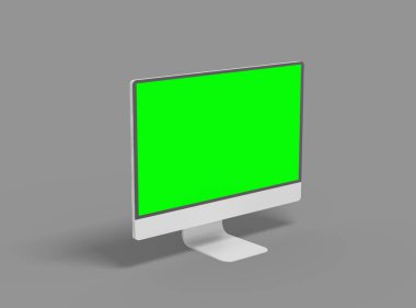 UI / UX Ürünleri için yeşil ekranlı iMac masaüstü şablonu 