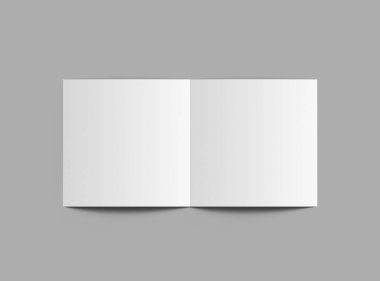 Tasarımınızı sunmak için Boş Yarım Dizin kare broşürü hazırlayınız