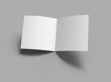 Tasarımınızı sunmak için Boş Yarım Dizin kare broşürü hazırlayınız.