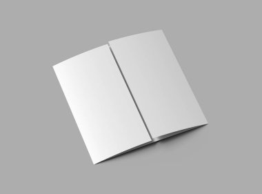 Boş kare Kapı Katlama Broşürü 3d tasarımı sunar