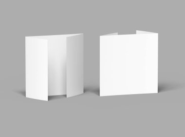 Boş kare Kapı Katlama Broşürü 3d tasarımı sunar