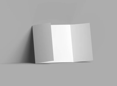 Boş kare Kapı Katlama Broşürü 3d tasarımı sunar