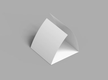 Tasarımınızı sunmak için boş kare Z katlı broşür 3d oluşturun