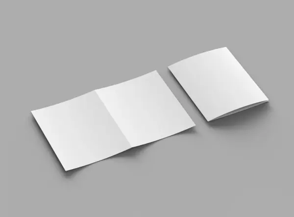 Blank Half Fold US letter brochure render to present your design