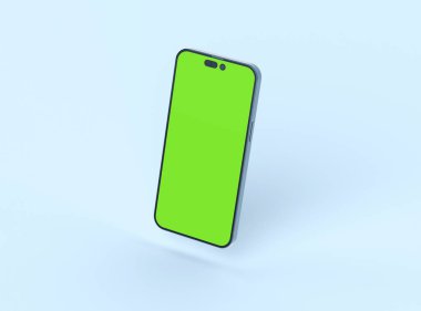 Mobil uygulama sunumlu Süzülen Telefon 14 Pro ekran modeli