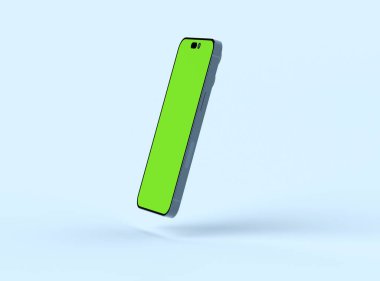 Mobil uygulama sunumlu Süzülen Telefon 14 Pro ekran modeli