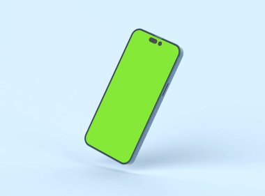 Mobil uygulama sunumlu Süzülen Telefon 14 Pro ekran modeli