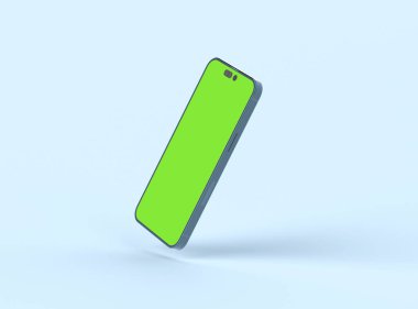 Mobil uygulama sunumlu Süzülen Telefon 14 Pro ekran modeli