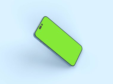 Mobil uygulama sunumlu Süzülen Telefon 14 Pro ekran modeli